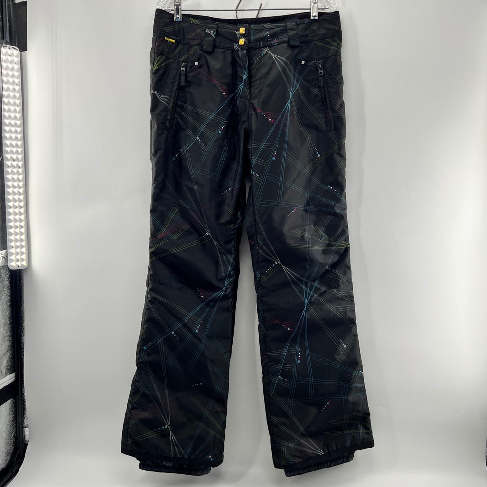 Lole Snow Pants Women L Black Rare Design Insulated Ski Snowboard